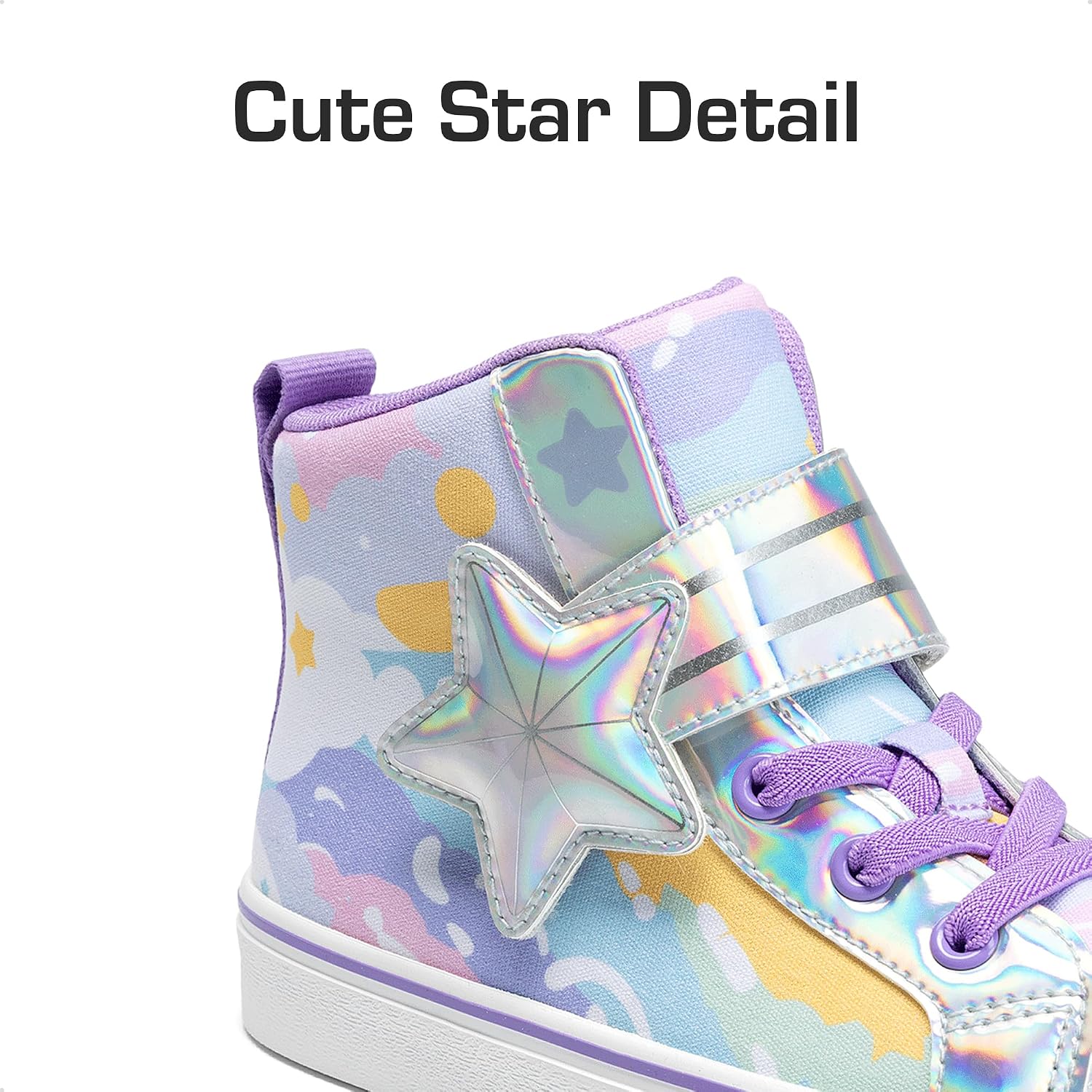 DREAM PAIRS Girls High Top Sneakers Star Casual Shoes