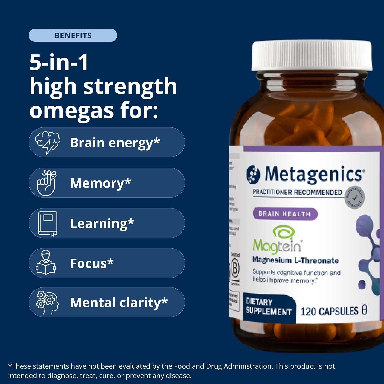Metagenics Magnesium L-Threonate, 120 Count