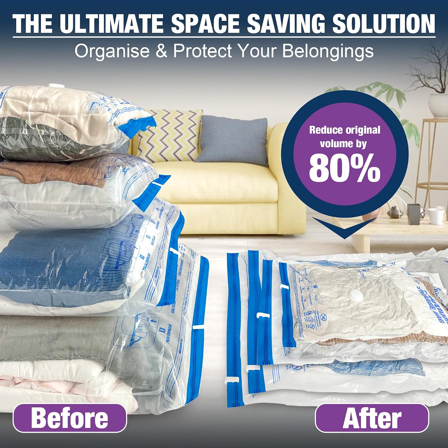 XXL Jumbo Vacuum Seal Storage Bags Extra Large for Clothing Bedding