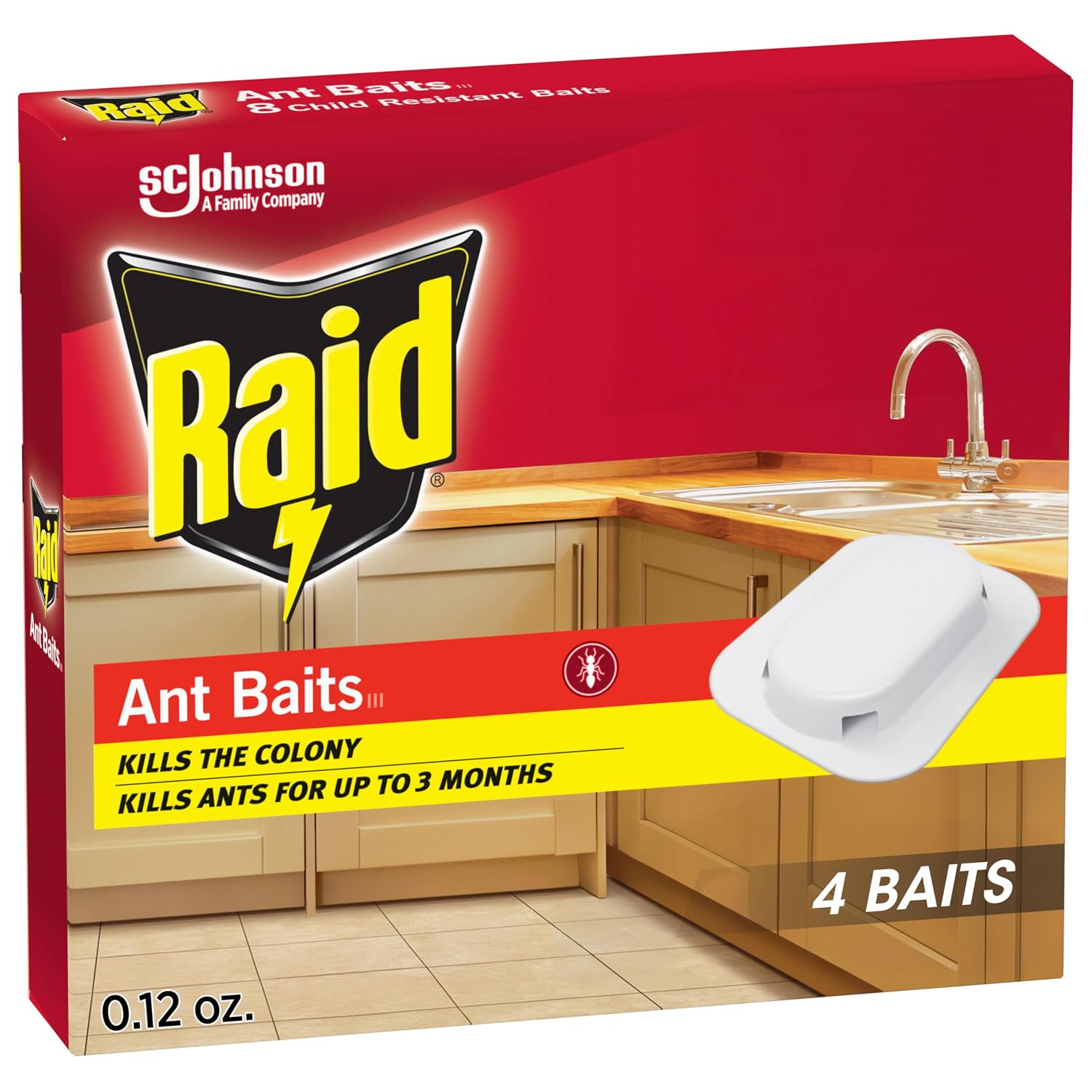 Raid Ant Killer Baits, Indoor Ant Control, Child Resistant, 4 Count