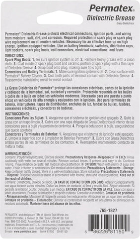 Permatex 81150 Dielectric Tune-Up Grease, 0.33 oz. Tube, Silver