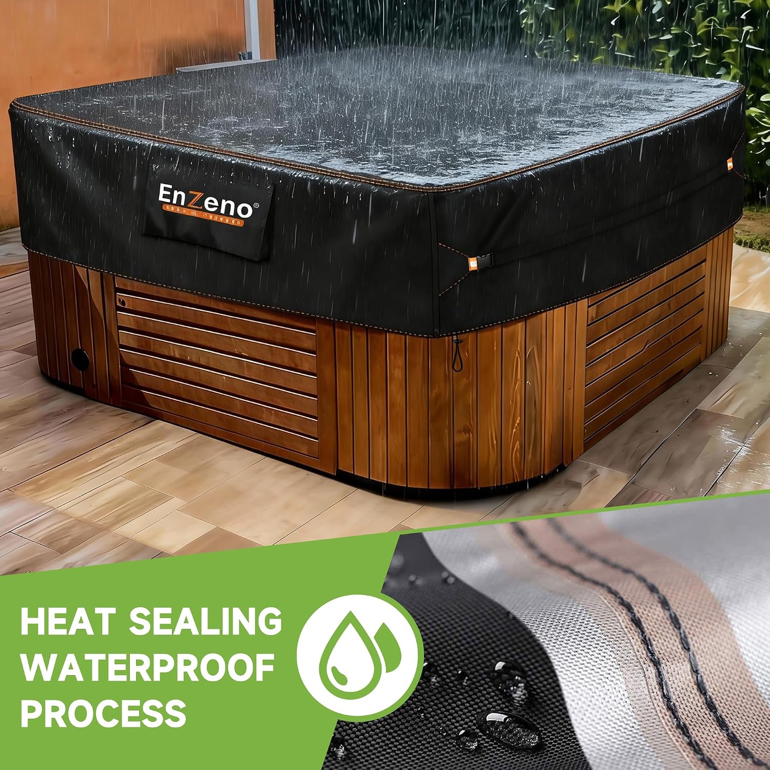 Enzeno Outdoor Hot Tub SPA Cover,Protector Jacuzzi Cover Waterproof 73x73in