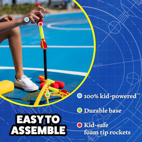 Stomp Rocket Ultra, High-Flying Rocket Launcher for Kids, 4 Rockets