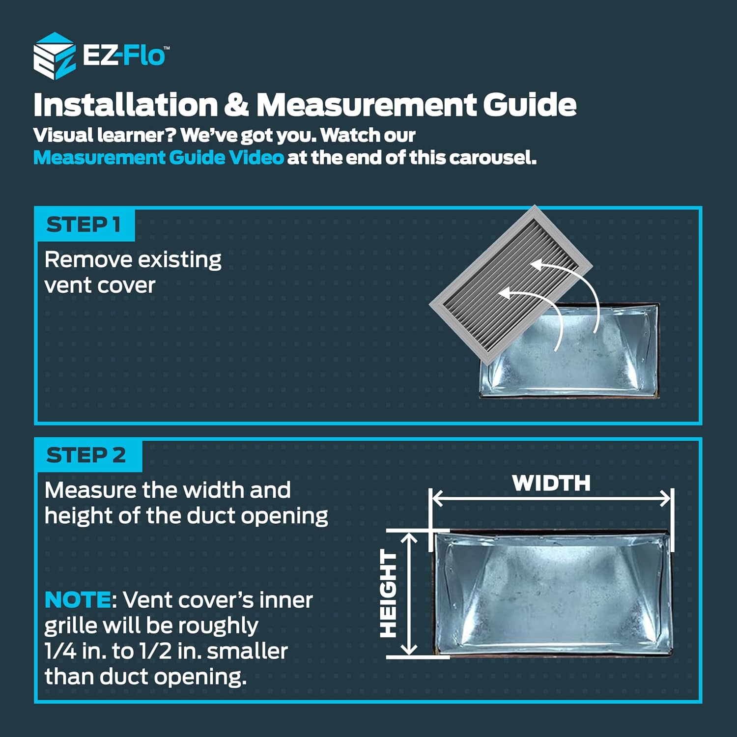EZ-FLO 10 x 6 Inch (Duct Opening) Air Vent Cover for Wall or Ceiling, Three-Way Ventilation Register, Solid Steel HVAC Register Cover, White, 61614