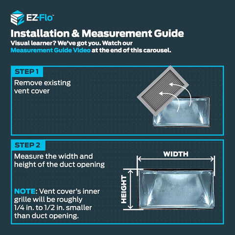 EZ-FLO 10 x 6 Inch (Duct Opening) Air Vent Cover for Wall or Ceiling, Three-Way Ventilation Register, Solid Steel HVAC Register Cover, White, 61614