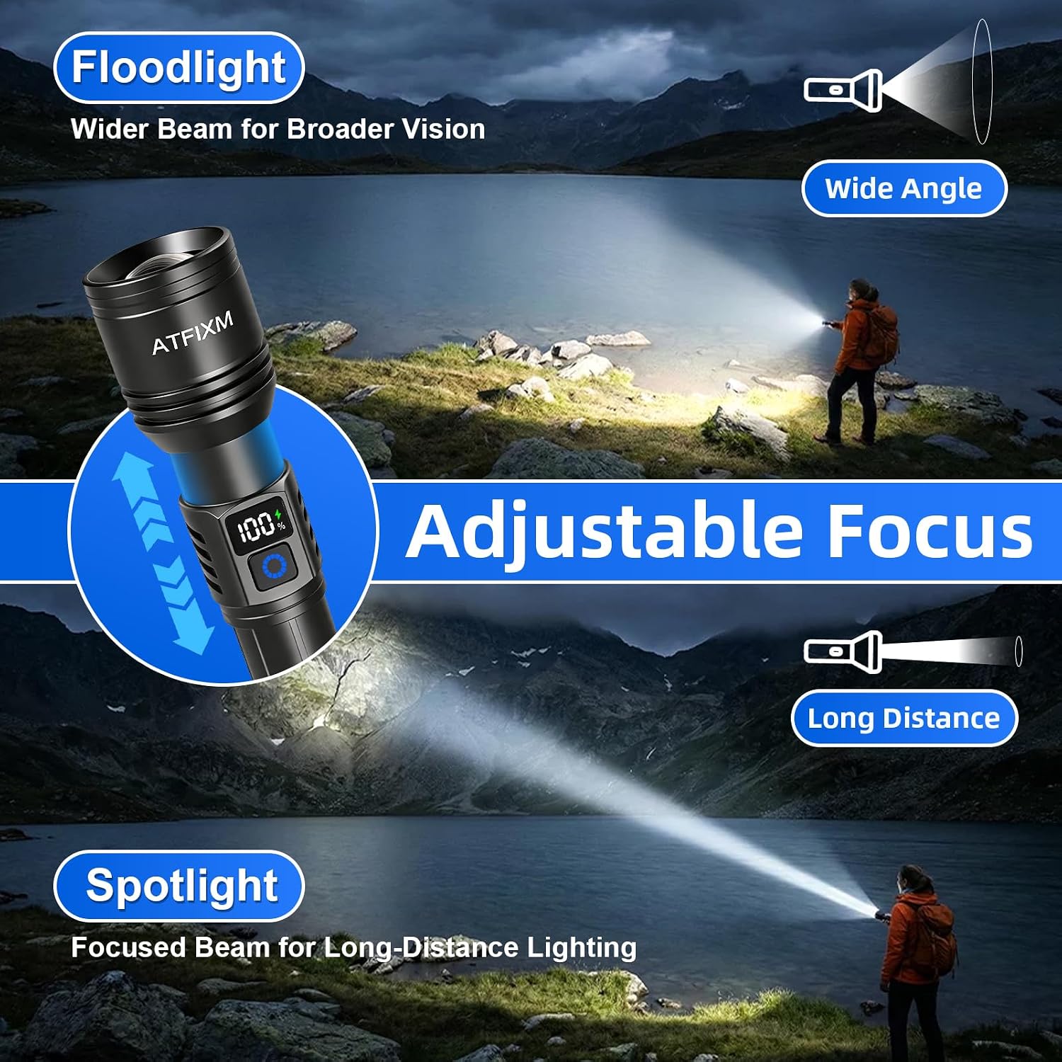 Rechargeable Flashlights High Lumens 99000, Super Bright Flash Light, 3Pack