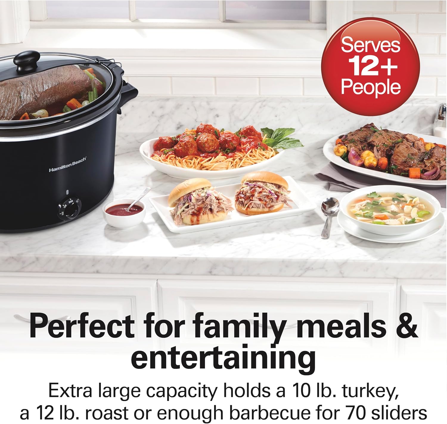 Hamilton Beach Stay or Go Extra Large 10 Quart Portable Slow Cooker