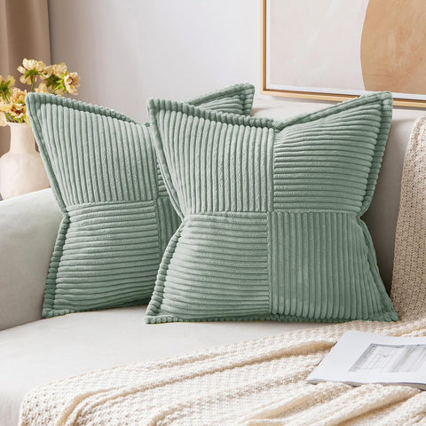 MIULEE Decorative Throw Pillow Covers for Couch 16x16 Inch Greyish Green
