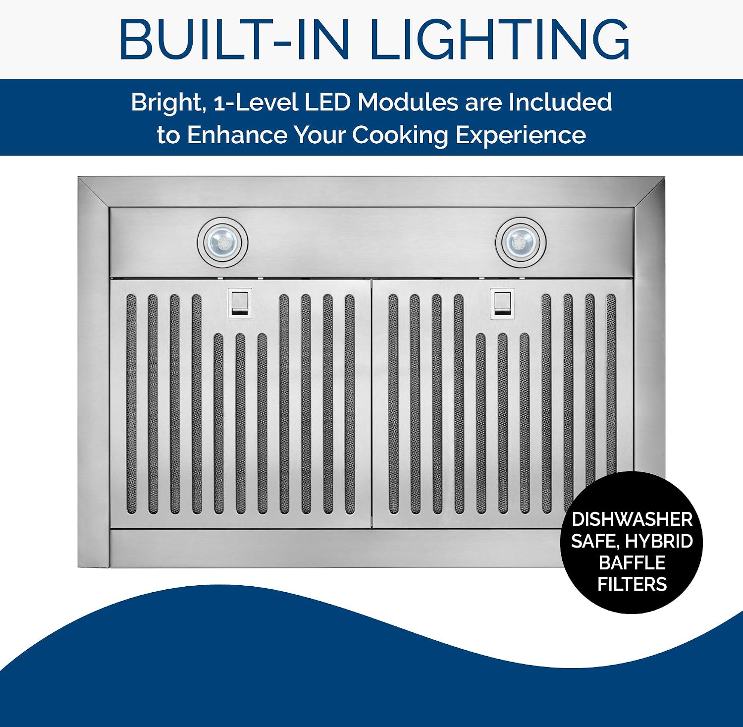 Broan-NuTone BWP2304SS 30-inch Wall-Mount Convertible Chimney-Style Pyramidal Range Hood with 3-Speed Exhaust Fan and Light, Stainless Steel