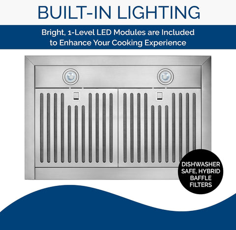 Broan-NuTone BWP2304SS 30-inch Wall-Mount Convertible Chimney-Style Pyramidal Range Hood with 3-Speed Exhaust Fan and Light, Stainless Steel