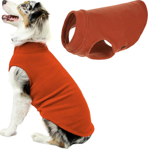 Gooby Stretch Fleece Vest Dog Sweater, Pumpkin, 4X-Large