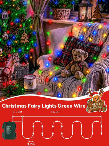 4 Pack 50 LED Battery Operated Fairy Christmas Lights, 16.4 FT Multicolor