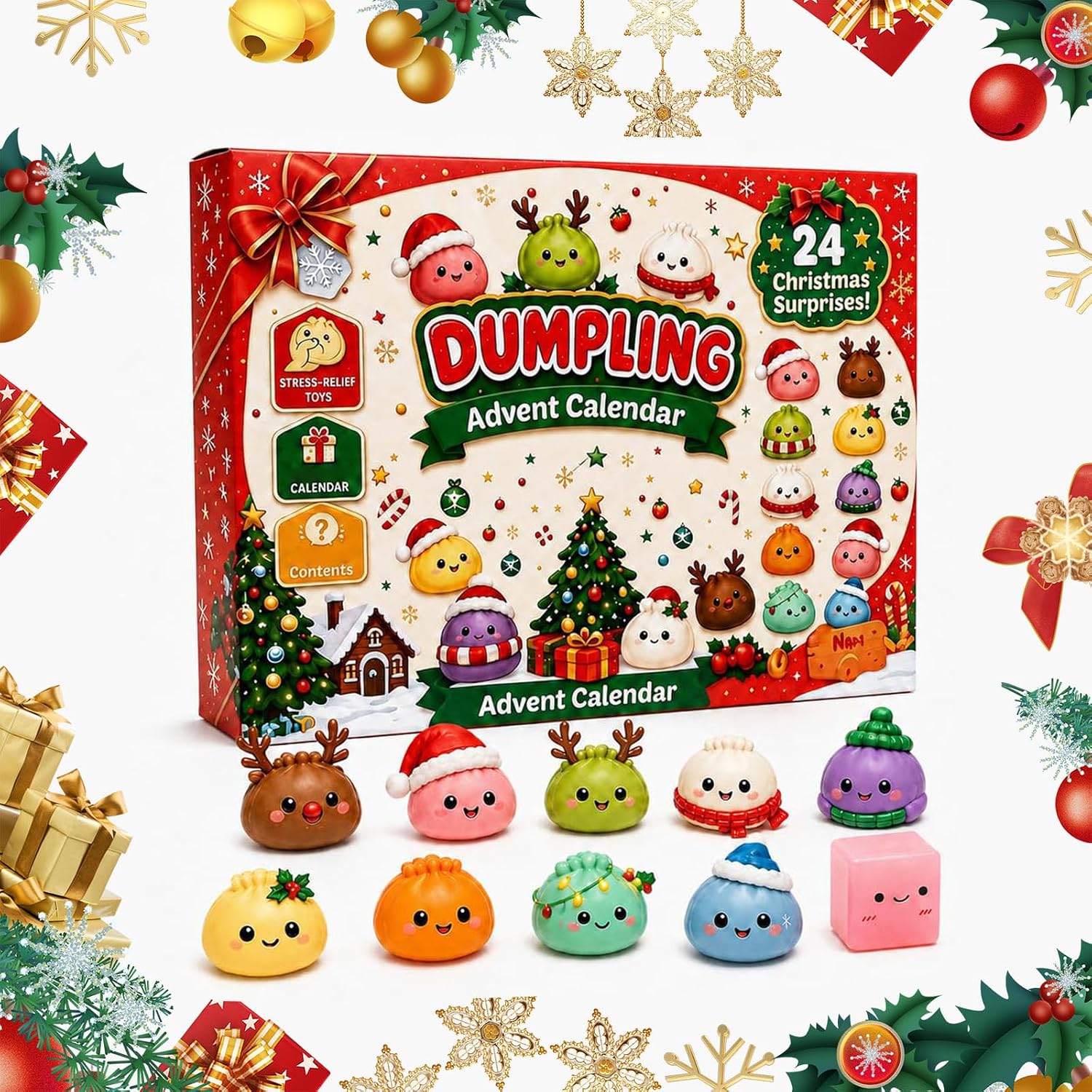 Squishies Advent Calendar 2026 Christmas Countdown Calendar，Style A