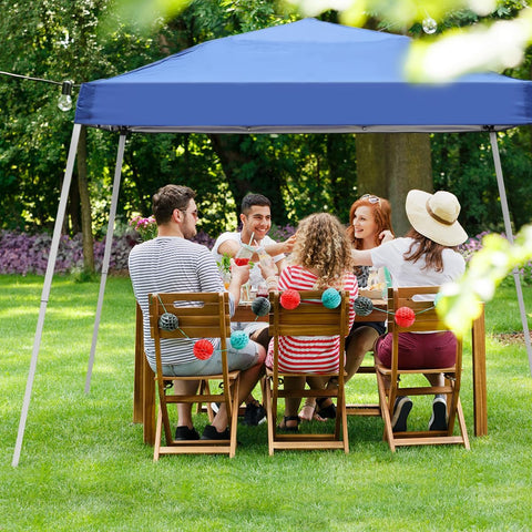 10x10FT Slant Leg Pop Up Canopy Tent, Portable Outdoor Shelter