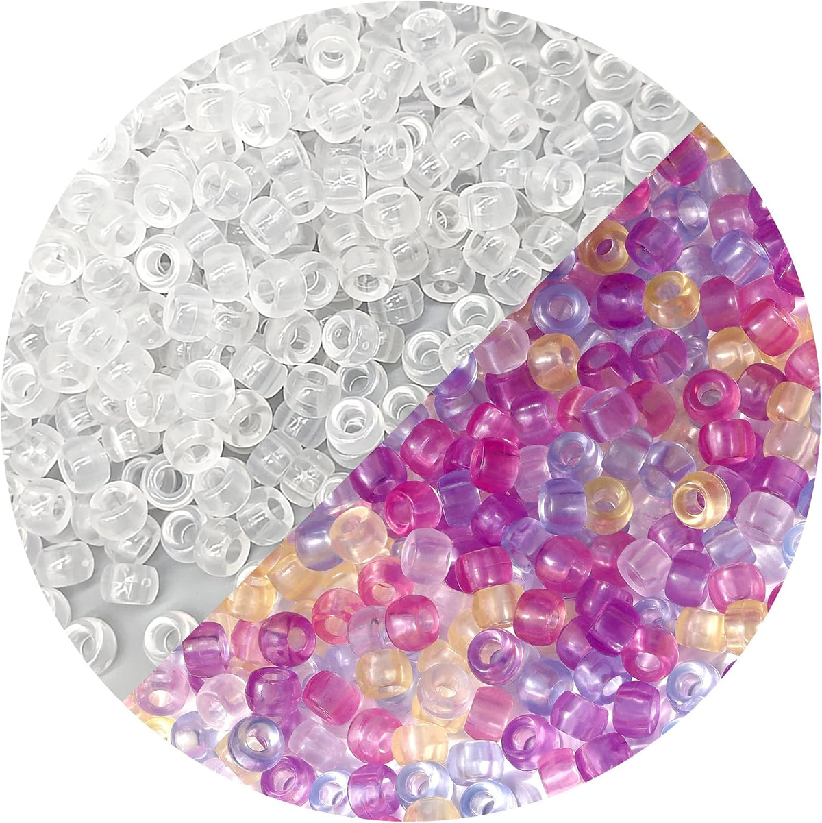 1000Pcs UV Pony Beads Bracelet, 9mm Solar Magic Beads, Color Changing for Necklace, Hair Beads, Key Chain, Jewelry Making