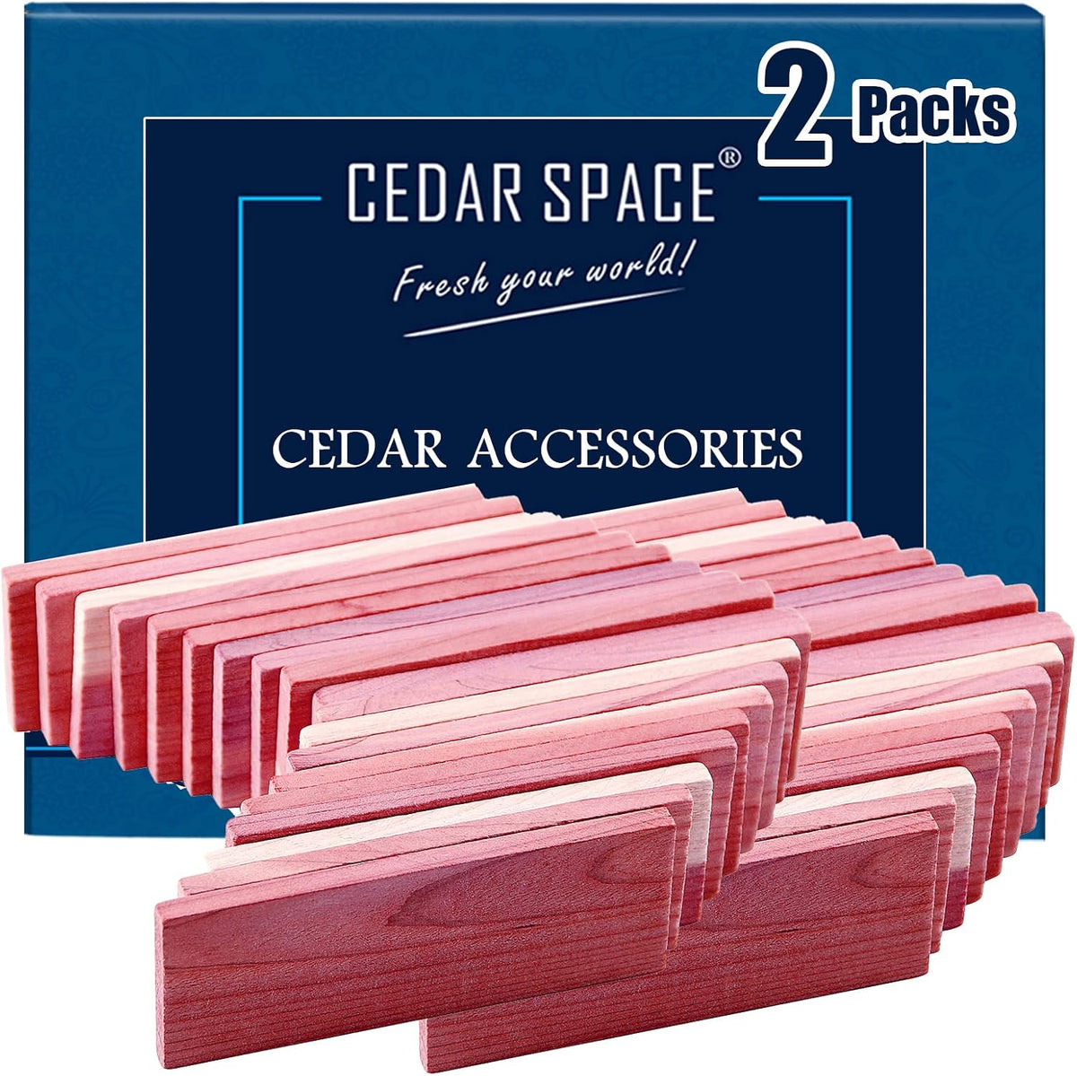 Cedar Space Cedar Blocks for Clothes Storage, 32 PCS Cedar Chips Wood Plank