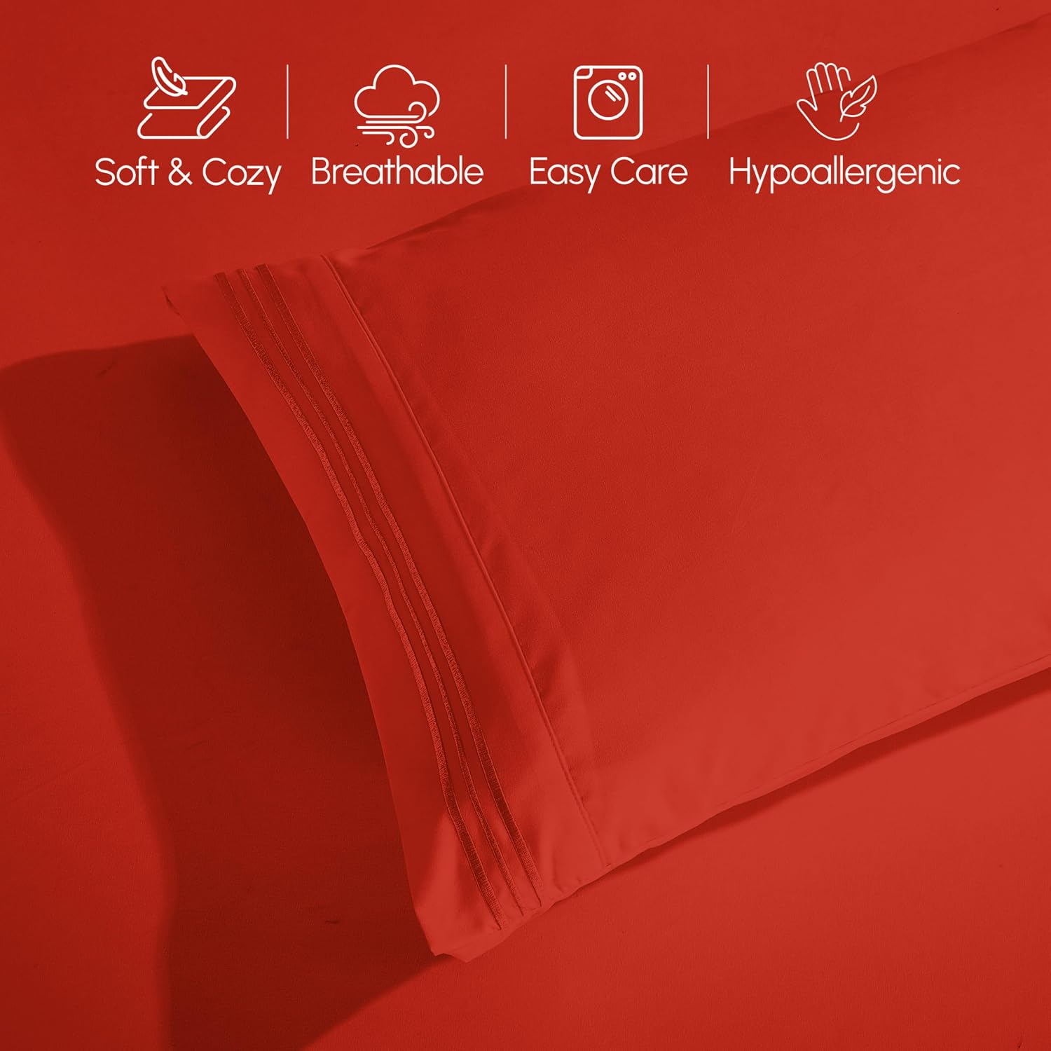 Elegant Comfort Luxury 1500 Premium Hotel Quality Microfiber 4-Piece Sheet Set - Wrinkle Resistant, All Around Elastic Fitted Sheet, Deep Pocket up to 16", Twin/Twin XL, Rust