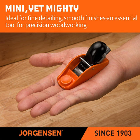 JORGENSEN No.101 Mini Wood Planer - Mini Hand Planer for Woodworking