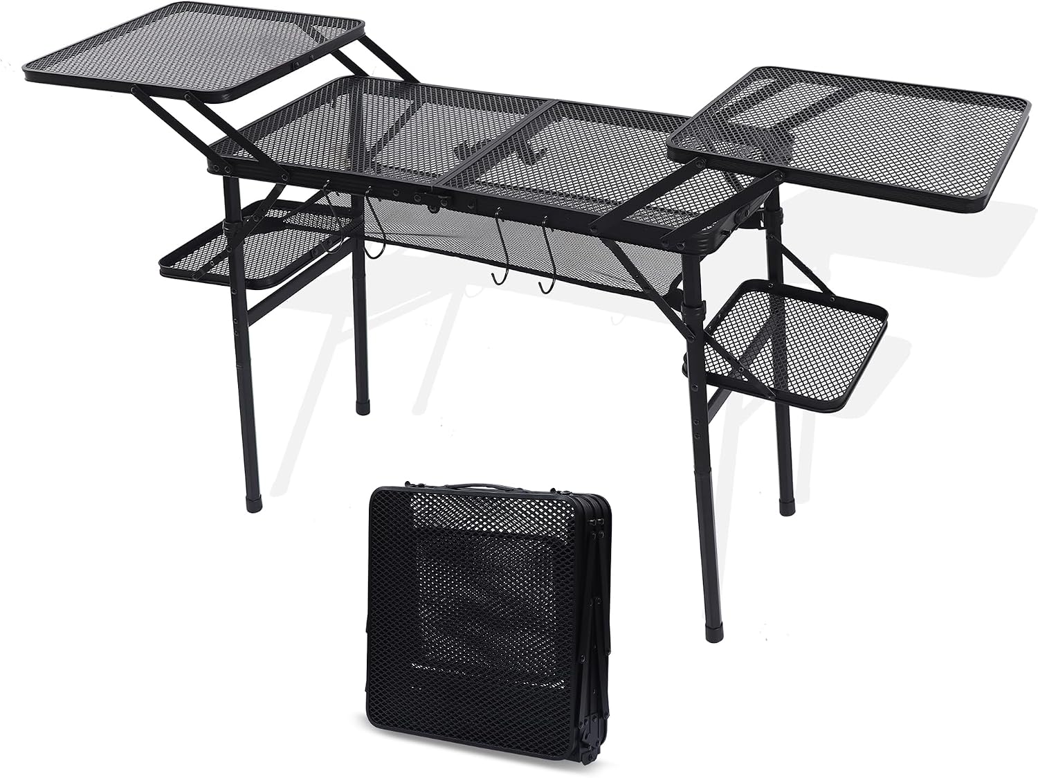 Nice C Camping Metal Table, Compact Outdoor Folding Tailgate Grill Table