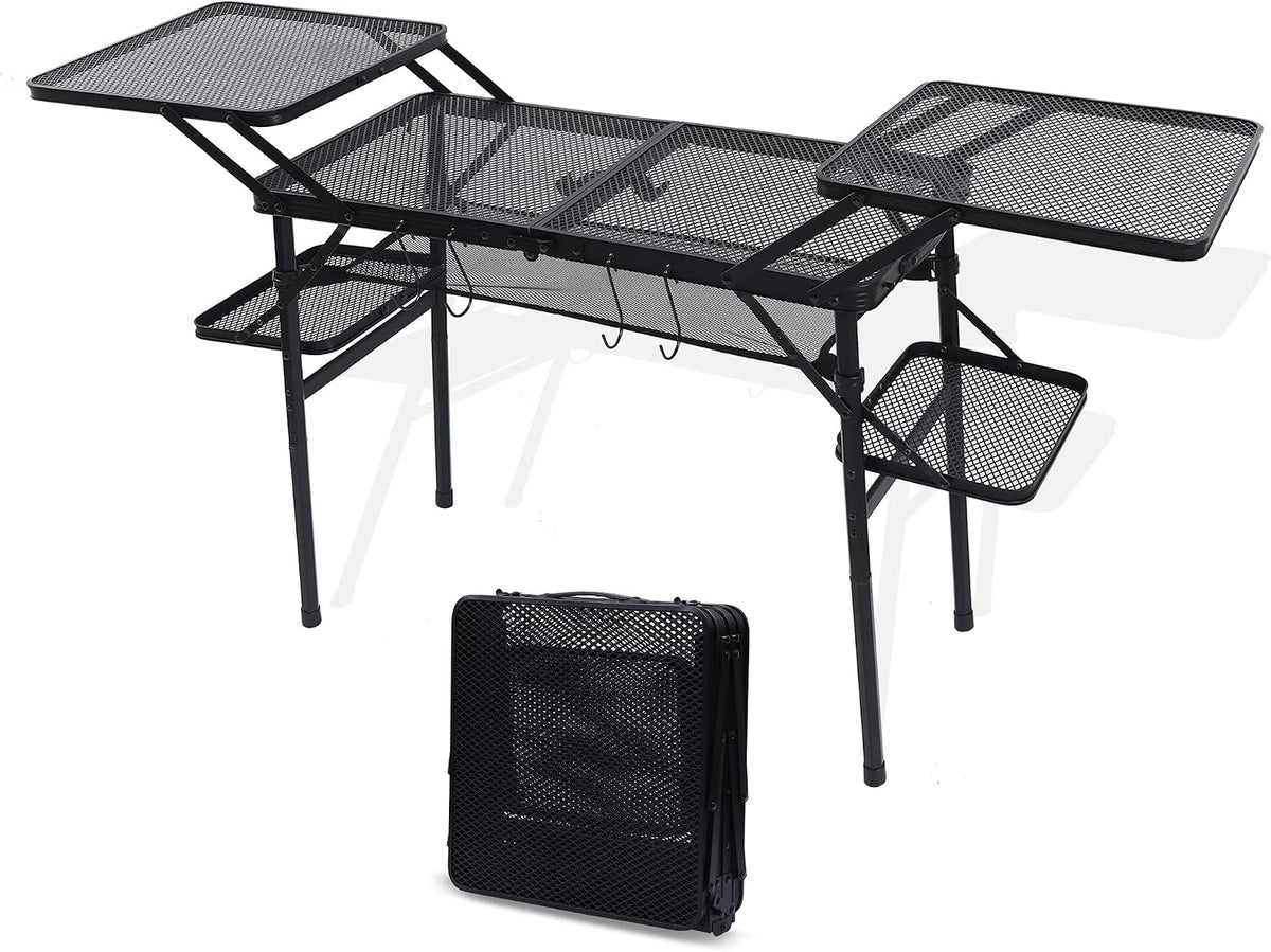 Nice C Camping Metal Table, Compact Outdoor Folding Tailgate Grill Table