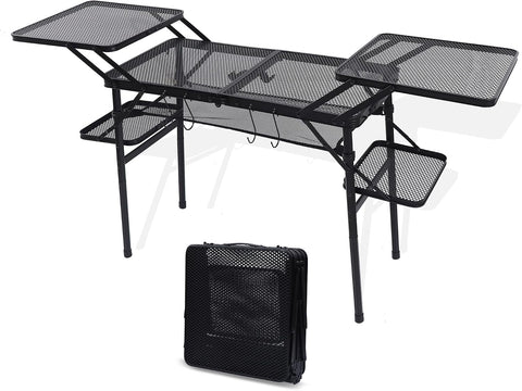 Nice C Camping Metal Table, Compact Outdoor Folding Tailgate Grill Table