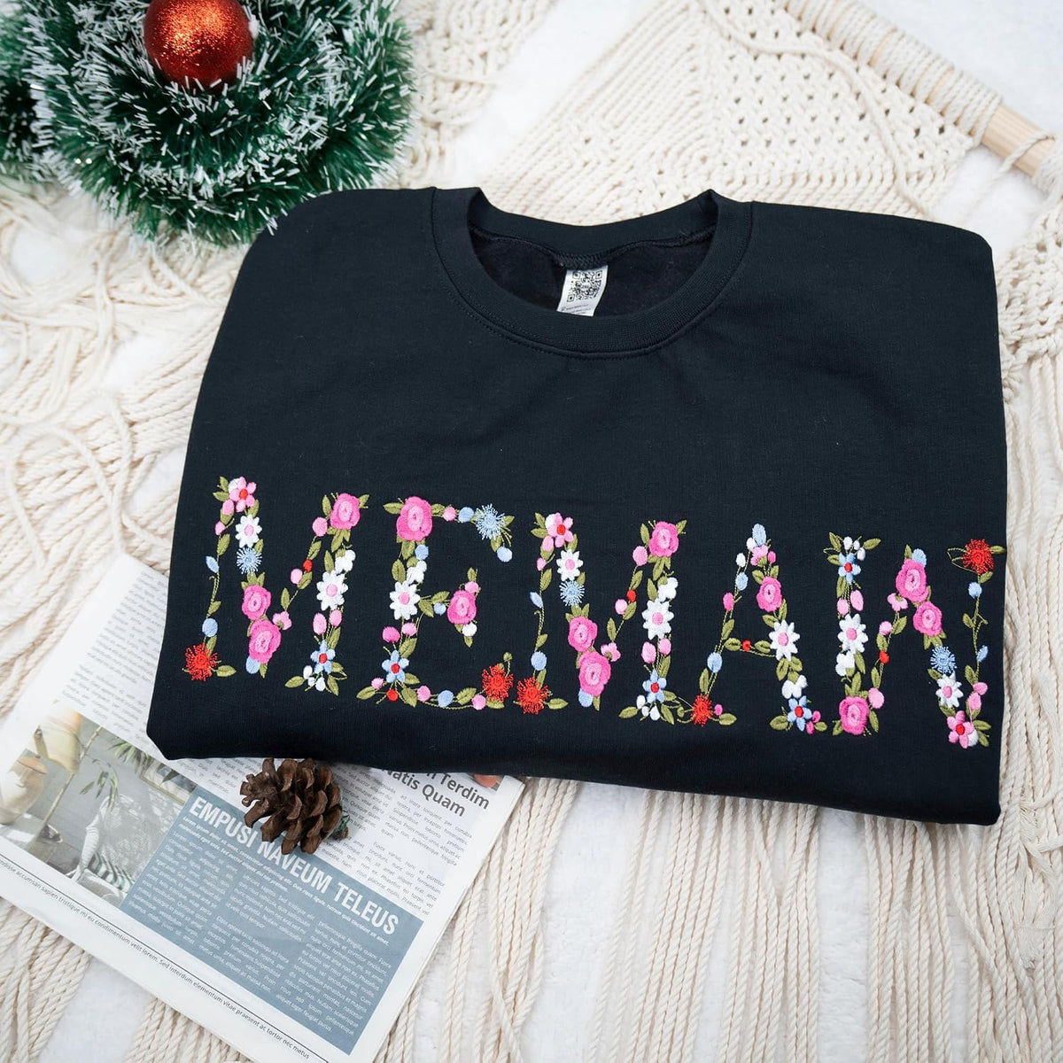 Embroidery Floral Memaw Sweatshirts For Grandma Gift Sweatshirt From Grandkids Flower Gift Mothers Day Christmas