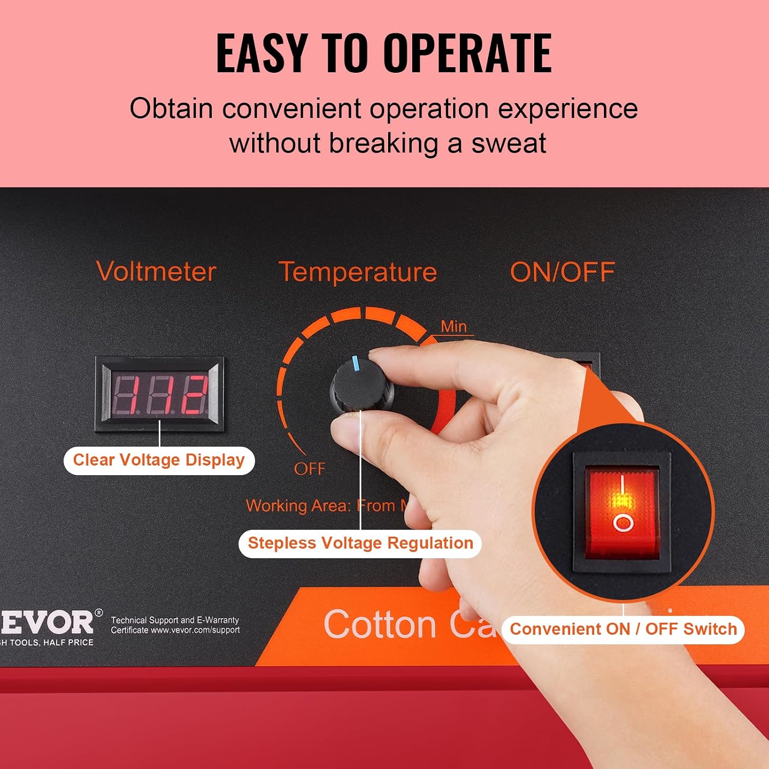 VEVOR Cotton Candy Machine Commercial, 1000W Electric Floss Maker with Cover, Stainless Steel Bowl, Sugar Scoop, Storage Drawer, Perfect for Home, Carnival, Kids Birthday, Family Party, Red