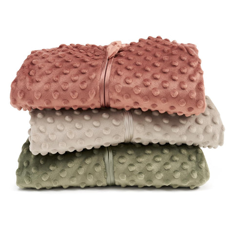 HALO Sleepsack Swaddle, 3-Way Adjustable Swaddle Blanket, TOG 3.0, Velboa, Fawn Grey Plush Dots, Newborn, 0-3 Months