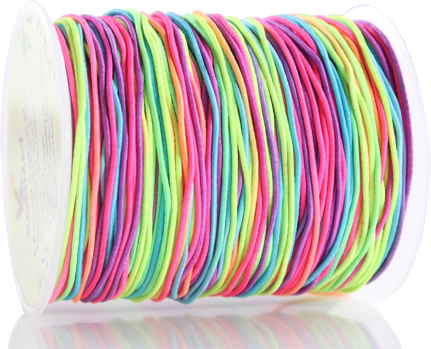 KONMAY 1mm Rainbow Stretchy Bracelet String for Pony Beads,330 ft