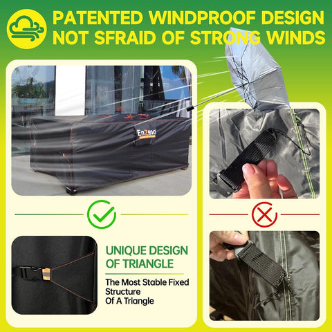 Enzeno Patio Furniture Cover Outdoor Waterproof 110"L x 81"W x 42"H