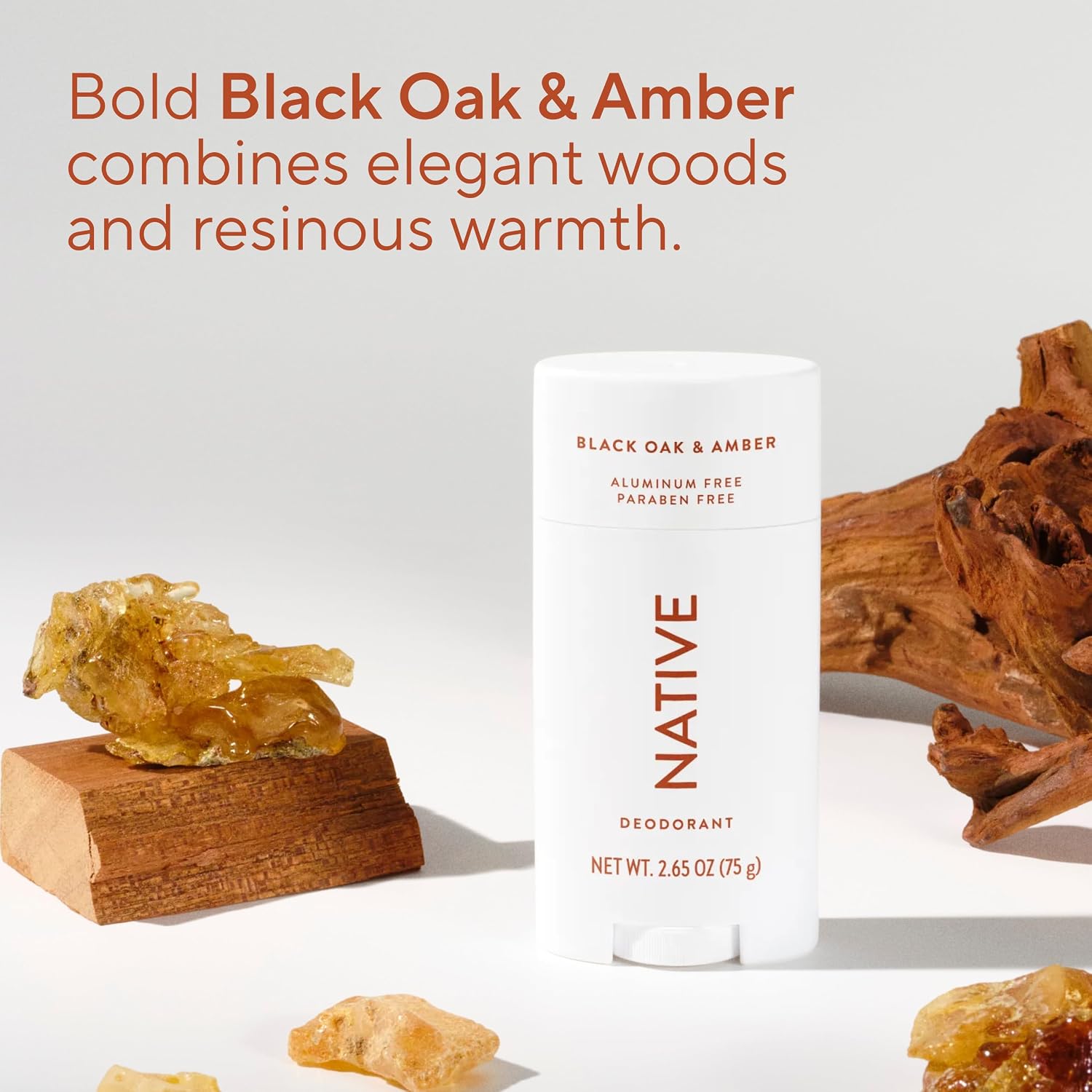 Native Deodorant Contains Naturally Derived Ingredients, 72 Hour Odor Control, Deodorant for Women and Men, Aluminum Free, Black Oak & Amber 2.65oz