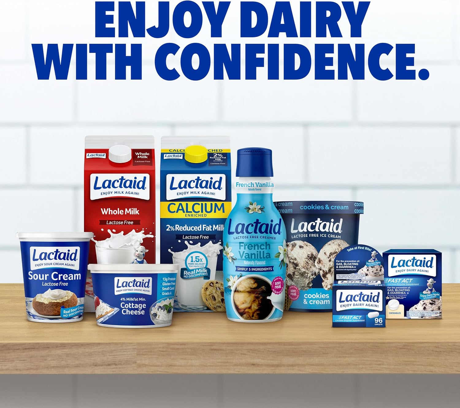 Lactaid Original Strength Lactose Intolerance Caplets, 120 Ct