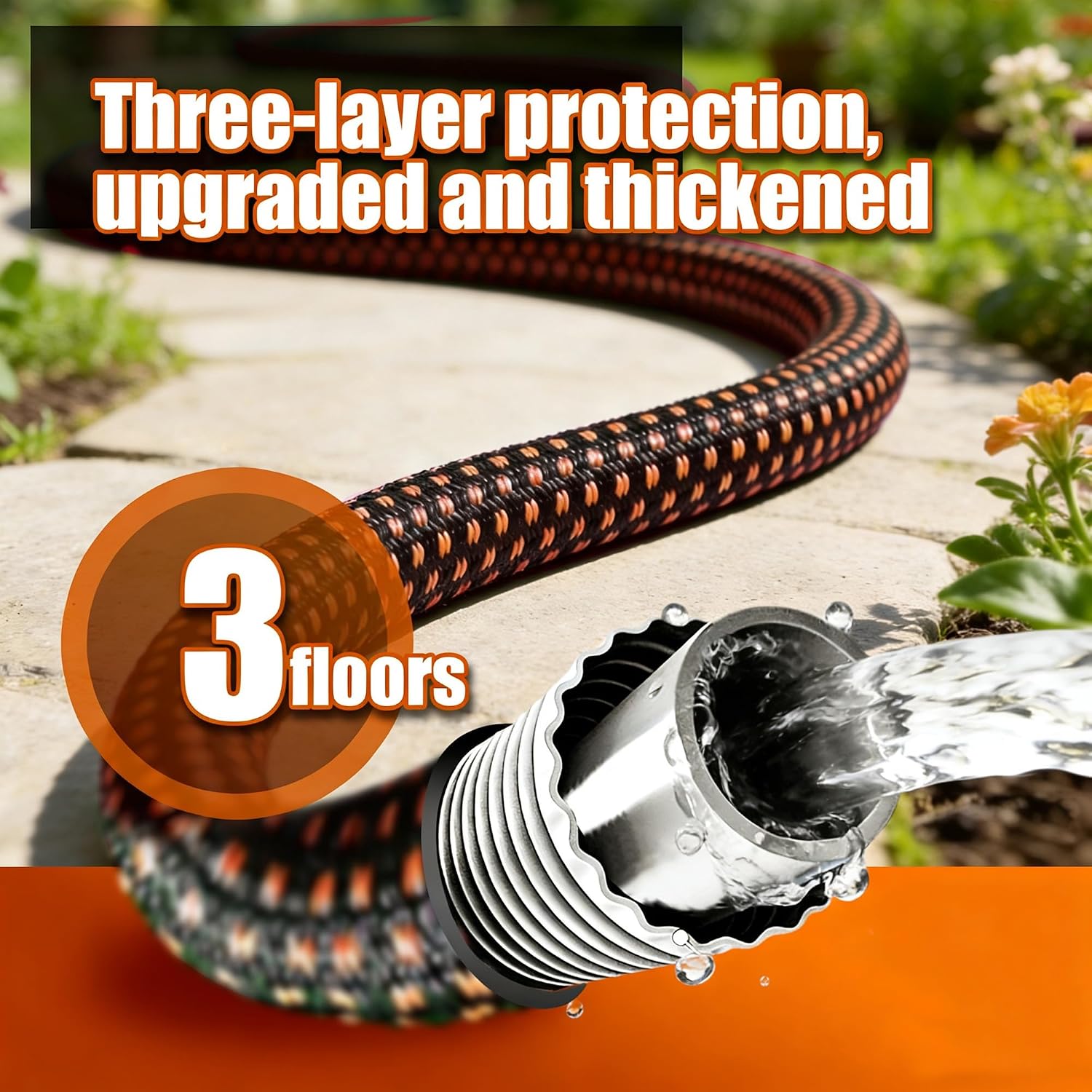 Garden Hose 25FT, Ultra Lightweight with 10-Function Nozzle