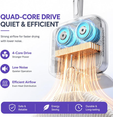 Portable Clothes Dryer, Mini Electric Laundry Dryer with 3 Heat Settings