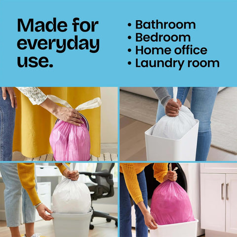Glad Small Trash Bags, Great for Office, Bathrooms and Bedroom Bins, Beachside Breeze Scented Garbage Bags, Odor Resistant with Drawstring, Febreze Freshness, 4 Gallon Trash Bags, 80 Count