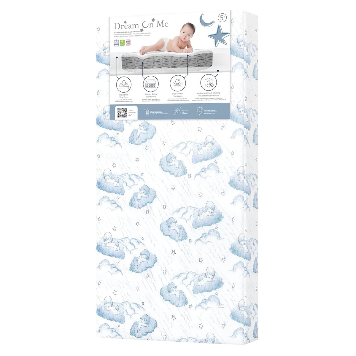 Dream On Me Nap Nest Baby Crib Mattress, GREENGUARD Gold, Made in USA