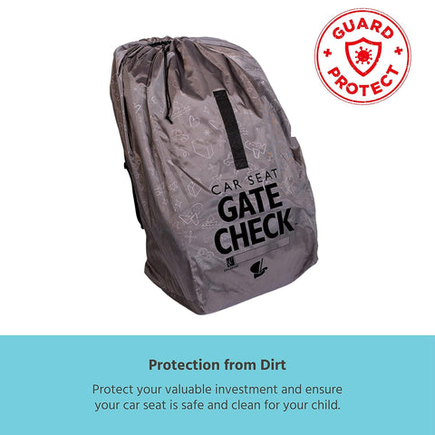 J.L. Childress Gate Check Travel Bag & Backpack for Car Seats, Deluxe, Grey