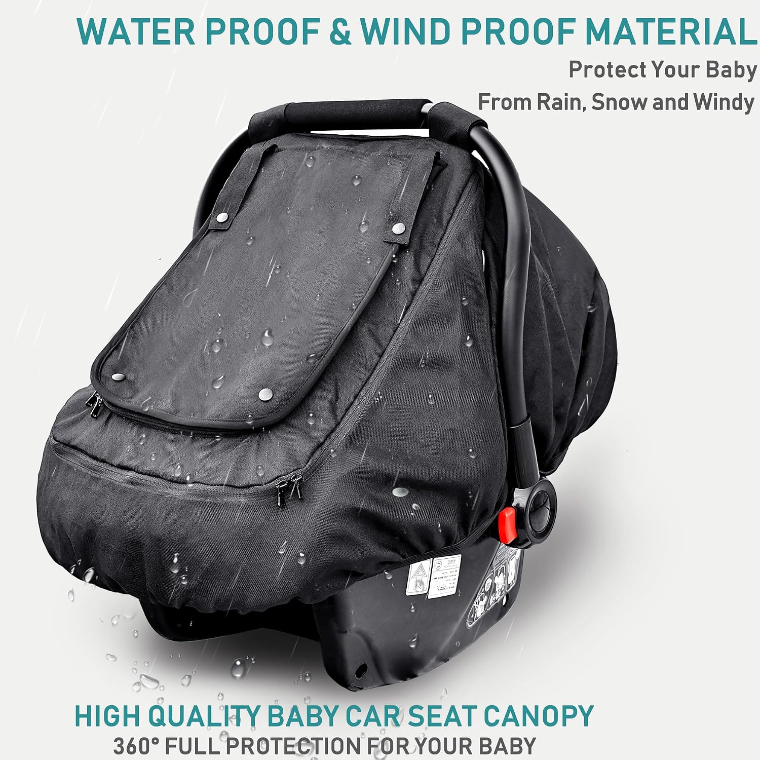 Waterproof Baby Car Seat Cover, Infant Car Seat Cover Canopy for Boy Girls