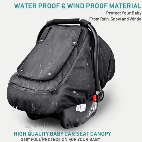 Waterproof Baby Car Seat Cover, Infant Car Seat Cover Canopy for Boy Girls