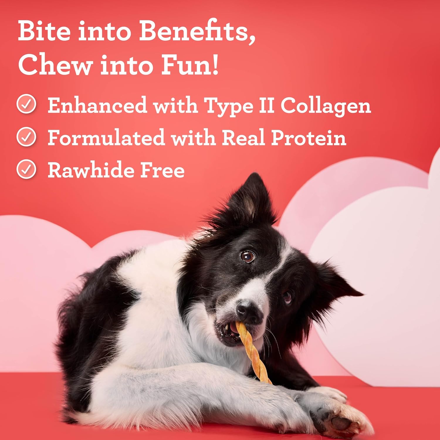 DreamBone CollaYUMS Twists Plus Collagen Rawhide-Free Dog Treats, 20 Count