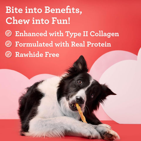 DreamBone CollaYUMS Twists Plus Collagen Rawhide-Free Dog Treats, 20 Count