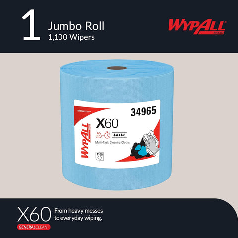 WypAll GeneralClean X60 Multi-Task Cleaning Cloths, 1100 Towels (34965)