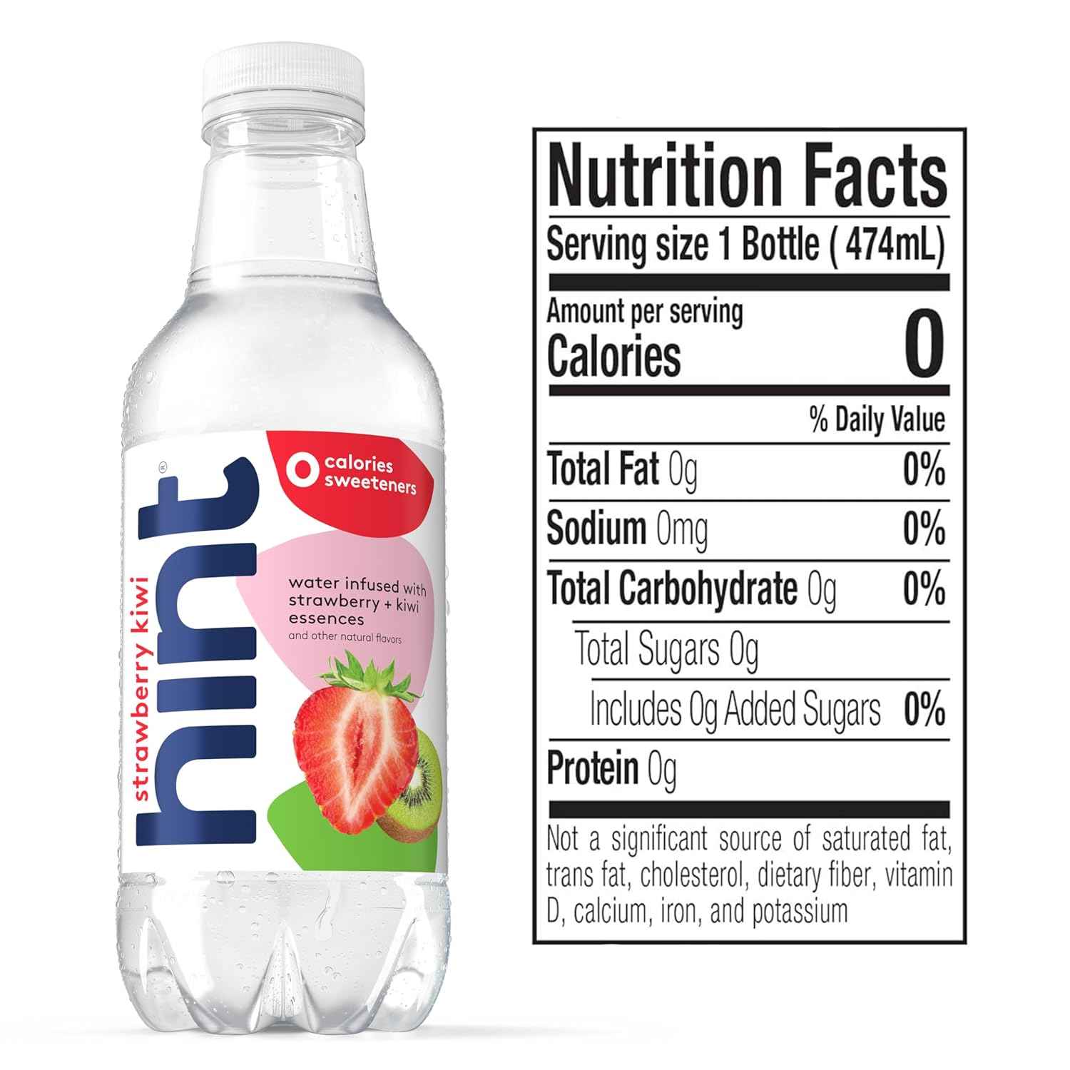 Hint Flavored Water Zero Sugar 0 Calories - Strawberry Kiwi (12 pack)