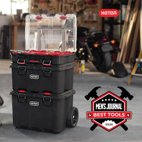 Keter Stack N Rolling Tool Box Modular Storage System 3 Piece