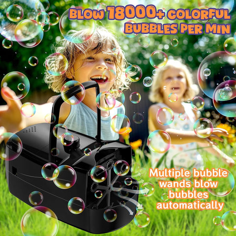 Bubble Machine, Automatic Bubble Blower Maker for Kids or Parties (Black)