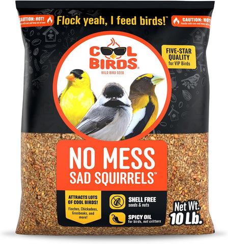 Cool Birds No Mess Sad Squirrels Hot Bird Seed, 10 lb