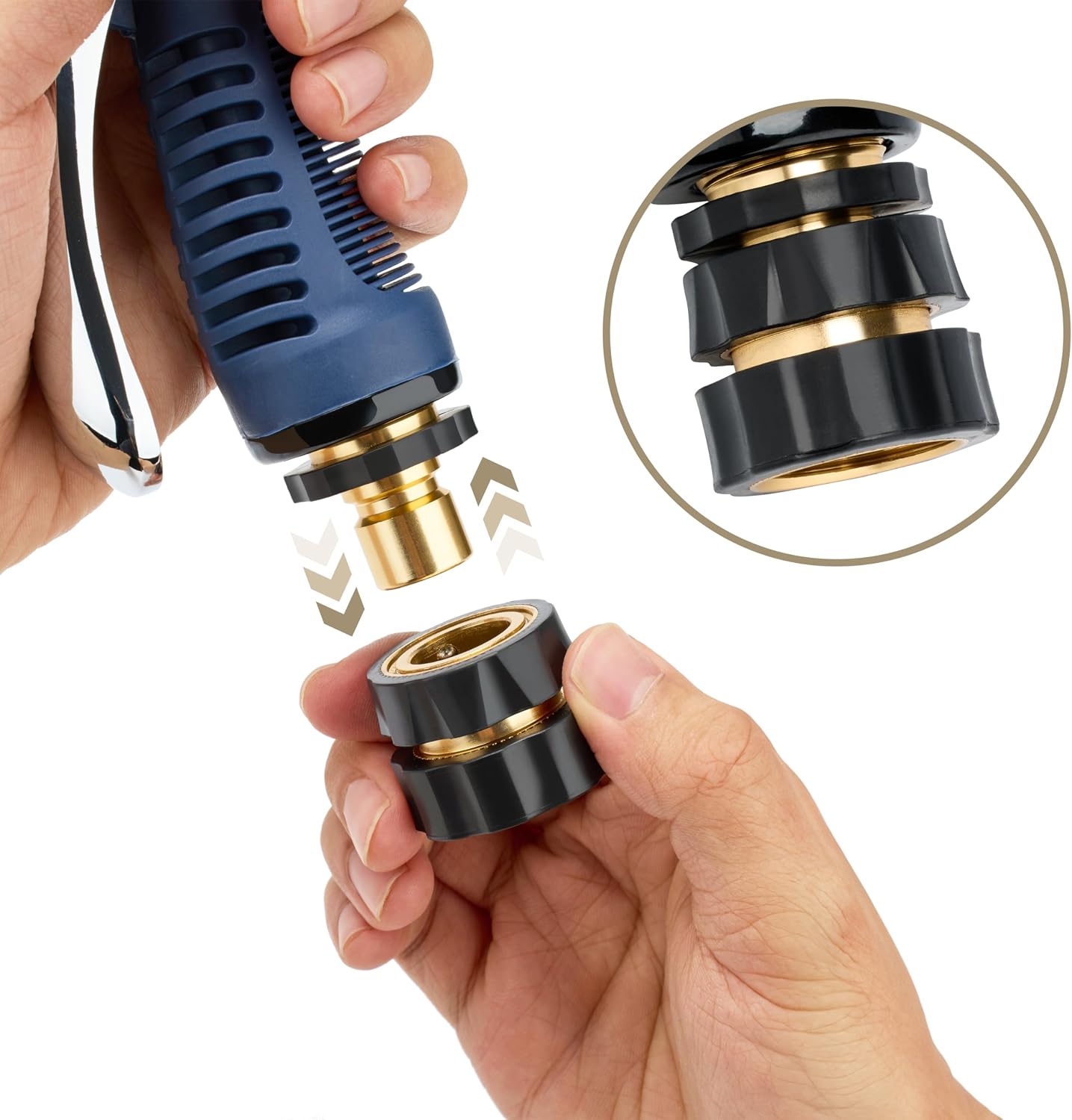 Twinkle Star 3/4 Inch Garden Hose Fitting Quick Connector, 2 Sets