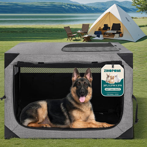 Zikopomi 36 Inch Portable Soft Foldable Dog Crate, 36" L x 25" W x 25" H