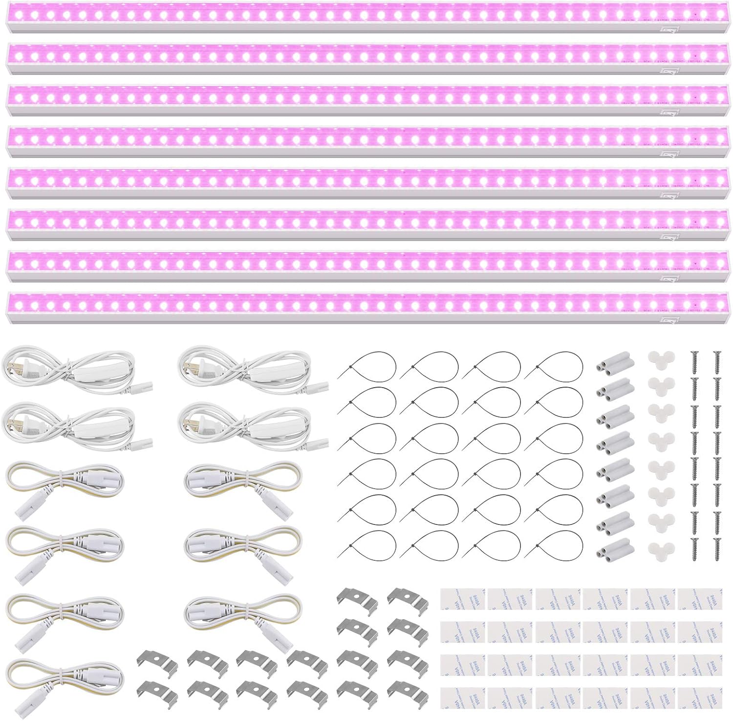 Barrina T5 Grow Lights for Indoor Growth, 4FT Plant Lights, Pink, 8 Packs