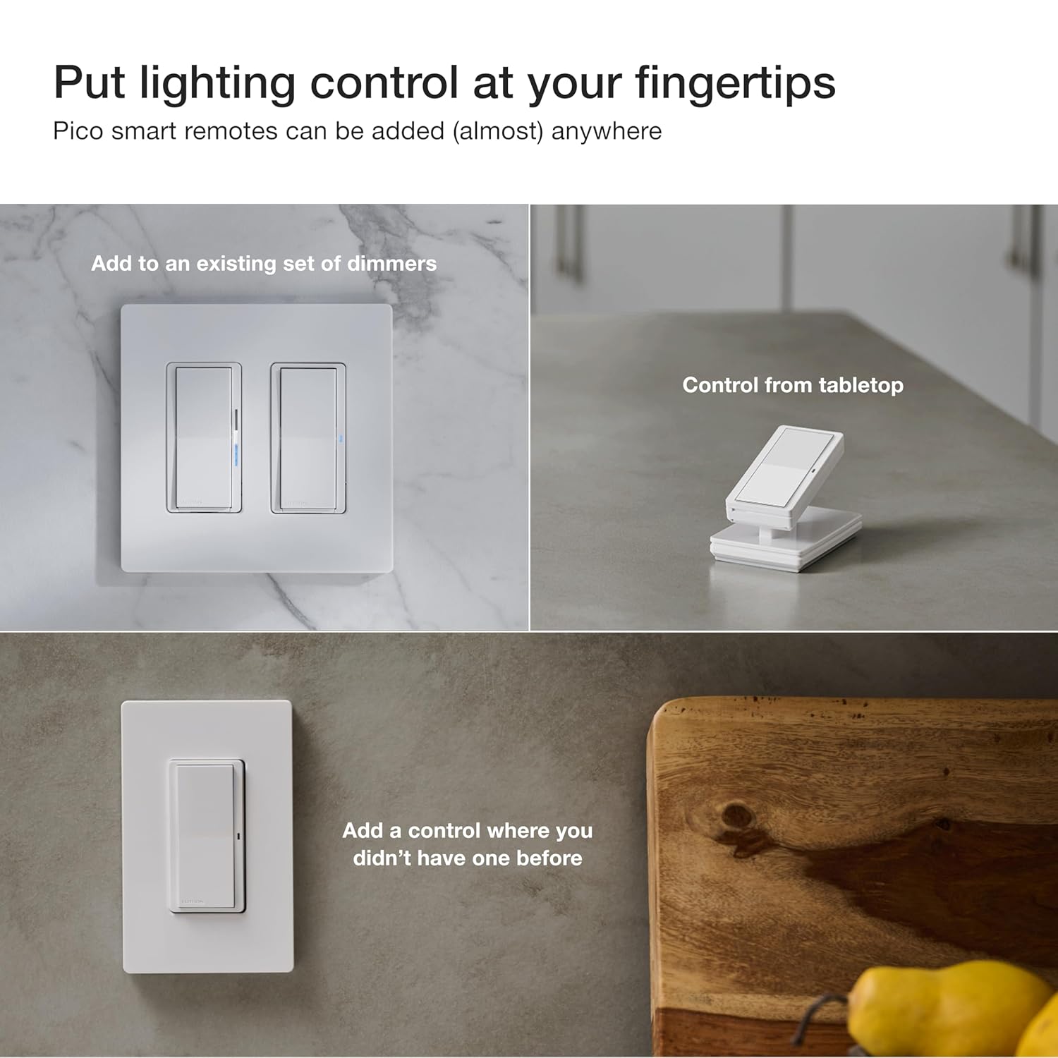 Lutron Caseta 3-Way Smart Dimmer Kit; Diva Dimmer & Paddle Wireless Remote